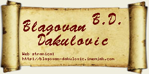 Blagovan Dakulović vizit kartica
